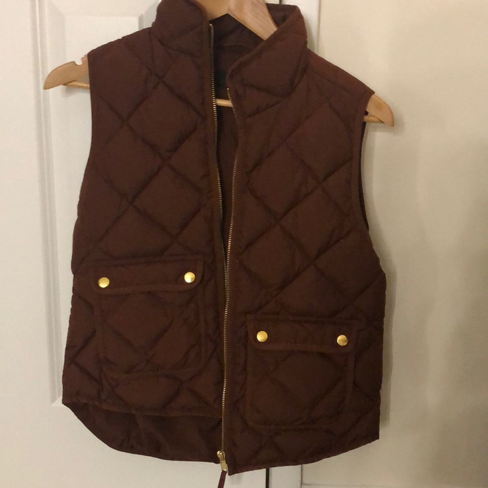 J Crew Brown Quilted Vest
